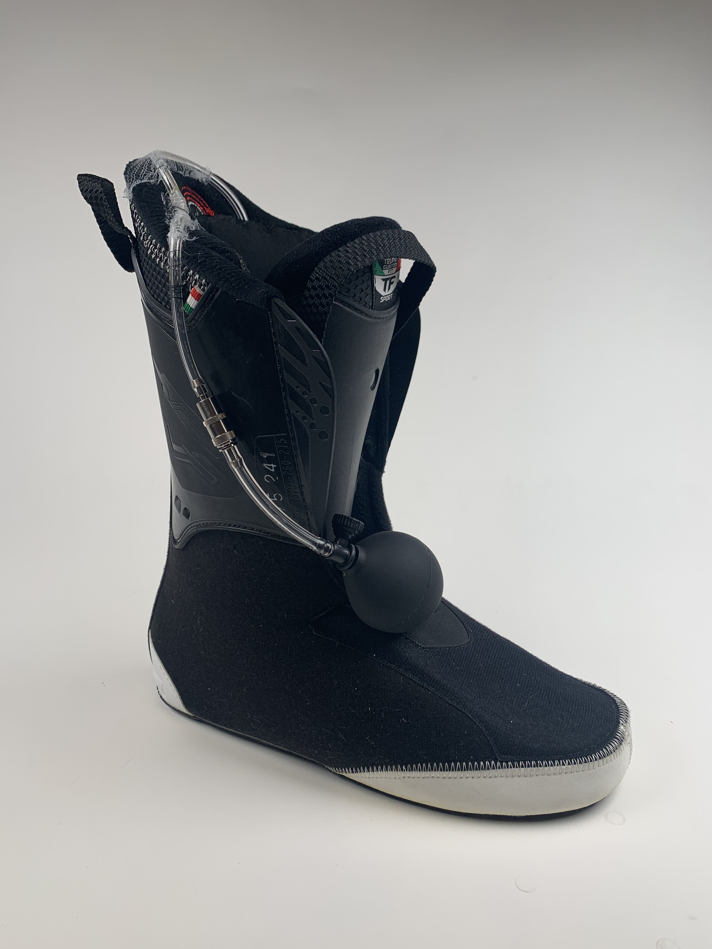 An angled view of the inflatable ski liner